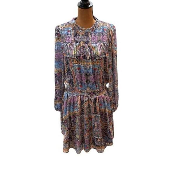 Skies Are Blue Dresses & Skirts - Skies Are Blue Paisley Motif Smocked Mini Dress in Purple – Size Small – NWT